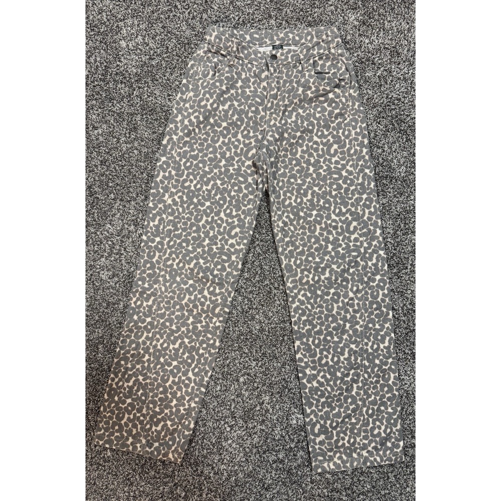 Wild Fable Women's Leopard Print High Rise‎ Straight Leg Jean Pants Size XXS